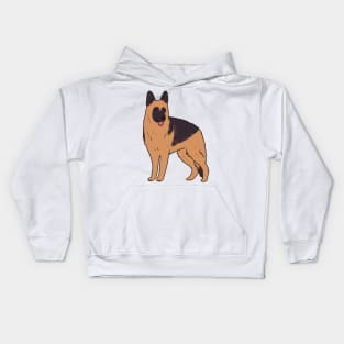 german shepherd dog drawing Kids Hoodie